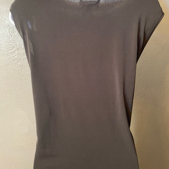 CALVIN KLIEN Black Sleeveless Sequin Cowl  Neck Top - Picture 12 of 15